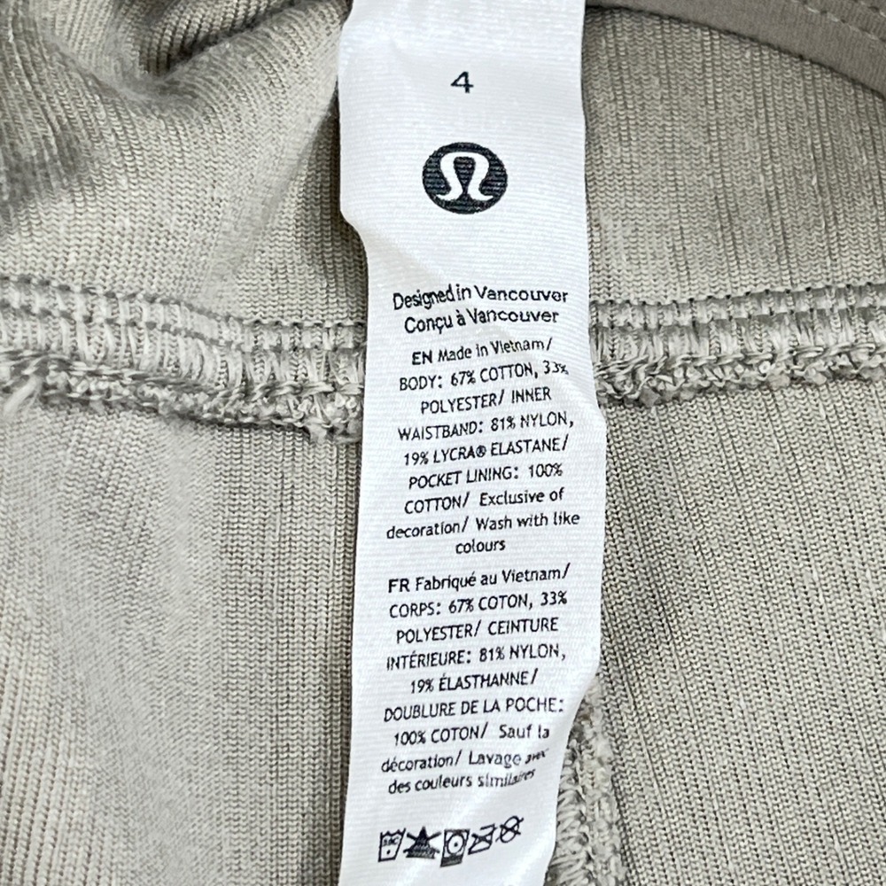 Lululemon Corduroy Wide Leg Pants Grey Beige High Rise Ribbed Trousers Size 4 - Picture 2 of 14